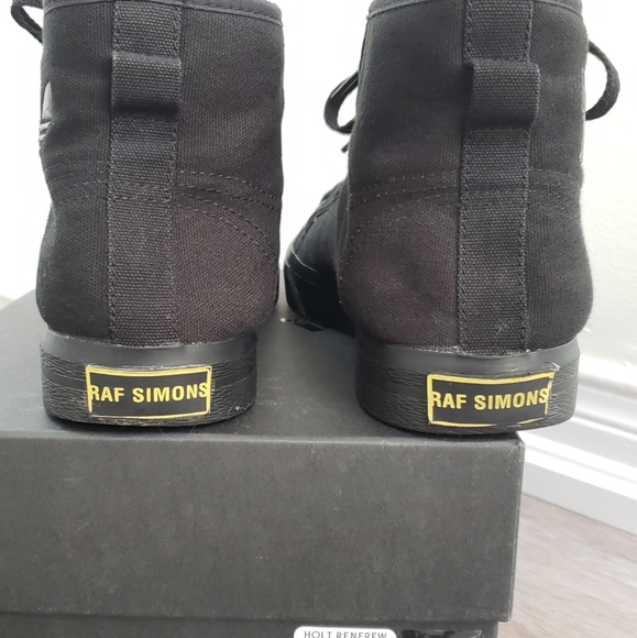 100% Authentic Raf Simons x Adidas Spirit  High Black Sneakers Sz 8 US - Picture 8 of 10